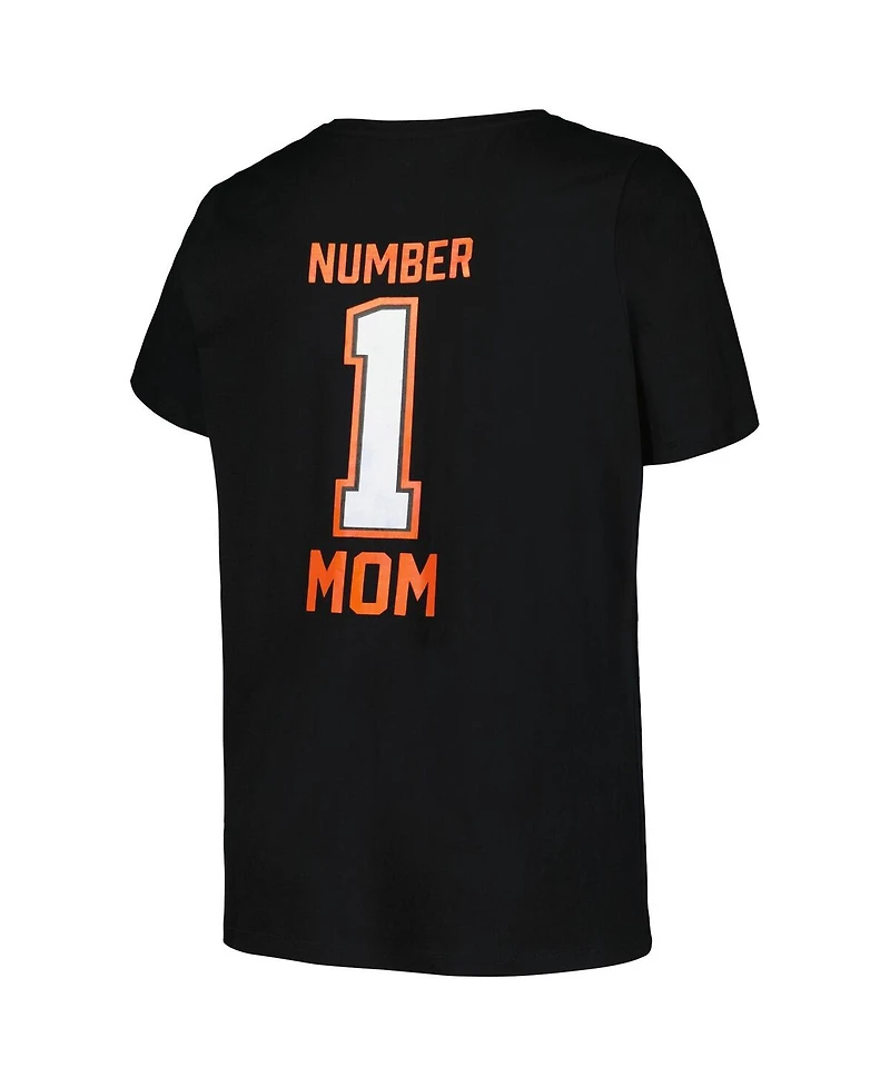 Fanatics Women's Black Cincinnati Bengals Plus Mother's Day 1 Mom V-Neck T-Shirt