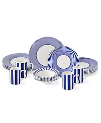 Spode Blue Italian Steccato 16 Pc. Dinnerware Set, Service for 4