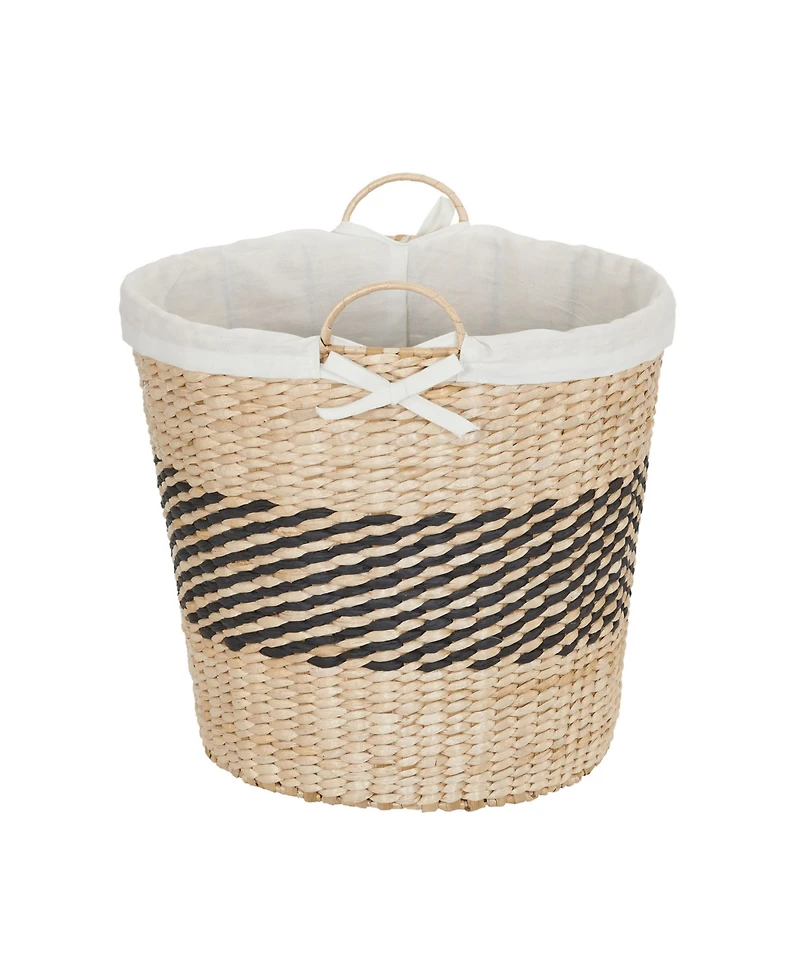 Household Essentials Woven Basket, Decorative Basket with Handles and Cotton Liner