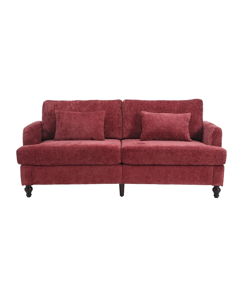 Simplie Fun Modern Chenille Fabric Loveseat, 2-Seat Upholstered Loveseat Sofa Modern Couch