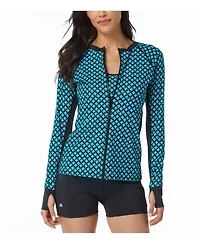Beach House Sport Ava Zip Front Floral Rash Guard