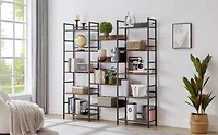 Streamdale Rustic 5-Shelf Bookshelves and Console Table Set