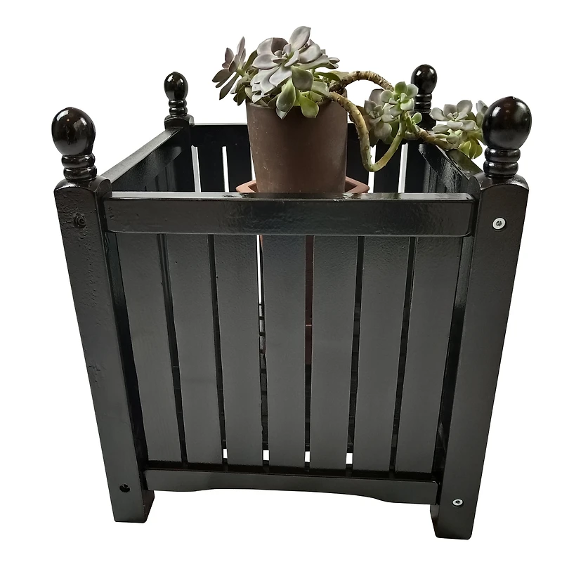 Simplie Fun Wooden Square Flower & Herb Pot for Garden, Porch, Patio