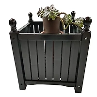 Simplie Fun Wooden Square Flower & Herb Pot for Garden, Porch, Patio