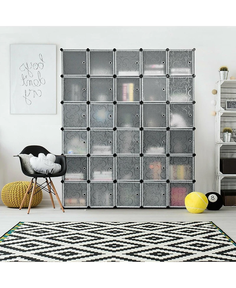 Sugift Diy 30 Cube Portable Closet Clothes Wardrobe Cabinet