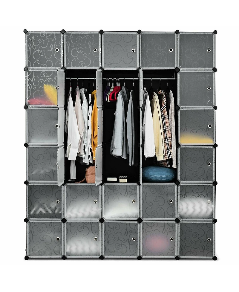 Sugift Diy 30 Cube Portable Closet Clothes Wardrobe Cabinet