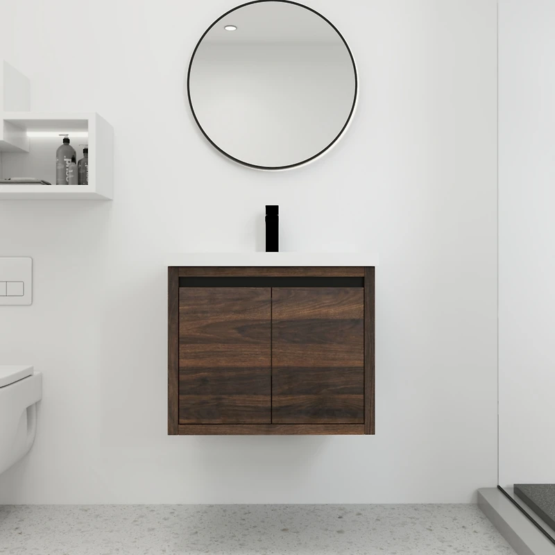 Streamdale 24 Inch Bathroom Cabinet with Sink, Soft Close Doors