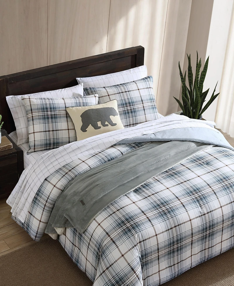 Eddie Bauer Alder Plaid Reversible 2 Piece Comforter Set, Twin