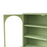 Streamdale Furniture Modern Wall Cabinet with Woven Pattern Glass Doors