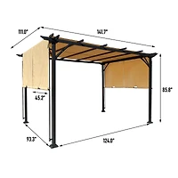 Streamdale 9.5x12FT Retractable Canopy Pergola for Outdoor Spaces