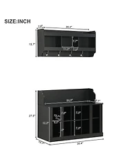 Simplie Fun Elegant White Shoe Storage Bench With Coat Rack