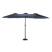 Streamdale 15' Double-Sided Umbrella with Crank (Navy)
