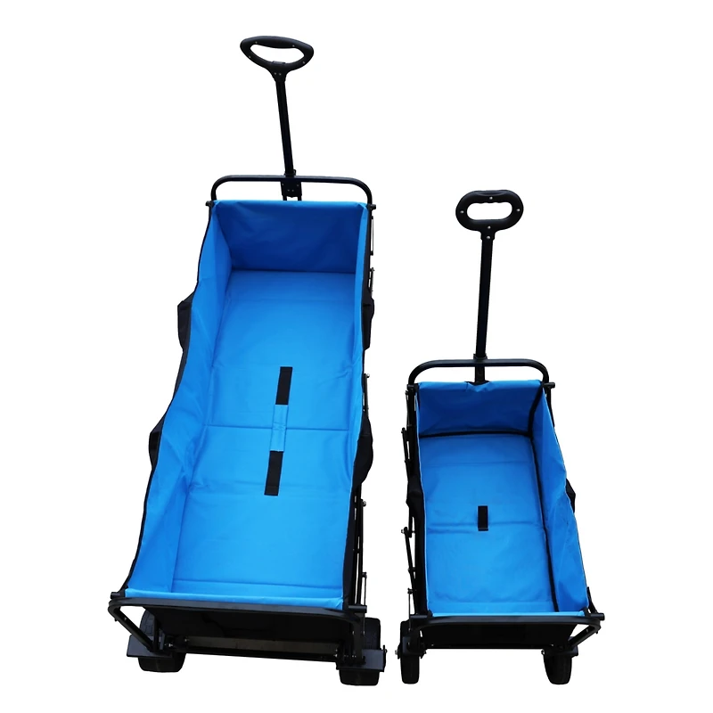 Streamdale Furniture Folding Wagon Cart - Large Capacity (Black/Blue)