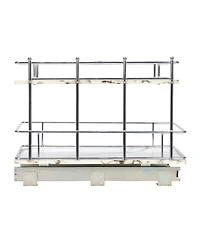 Household Essentials Glidez Chrome-Plated Steel and Faux Marble Pull-Out/Slide-Out Storage Organizer for Under Sink or Cabinet 2-Tier Design