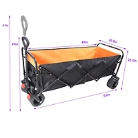 Streamdale Foldable Xl Beach Cart in Black & Orange
