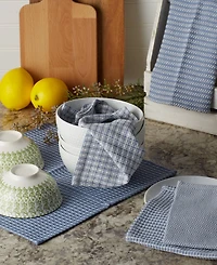 Design Imports Everyday Kitchen Collection Assorted Dishcloth Set, 12x12", Stonewash Blue, 5 Count