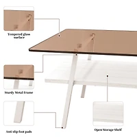 Streamdale Modern Brown Glass Coffee Table