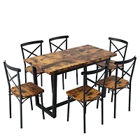 Streamdale Furniture 7-Piece Dining Set for Kitchen and Living Room