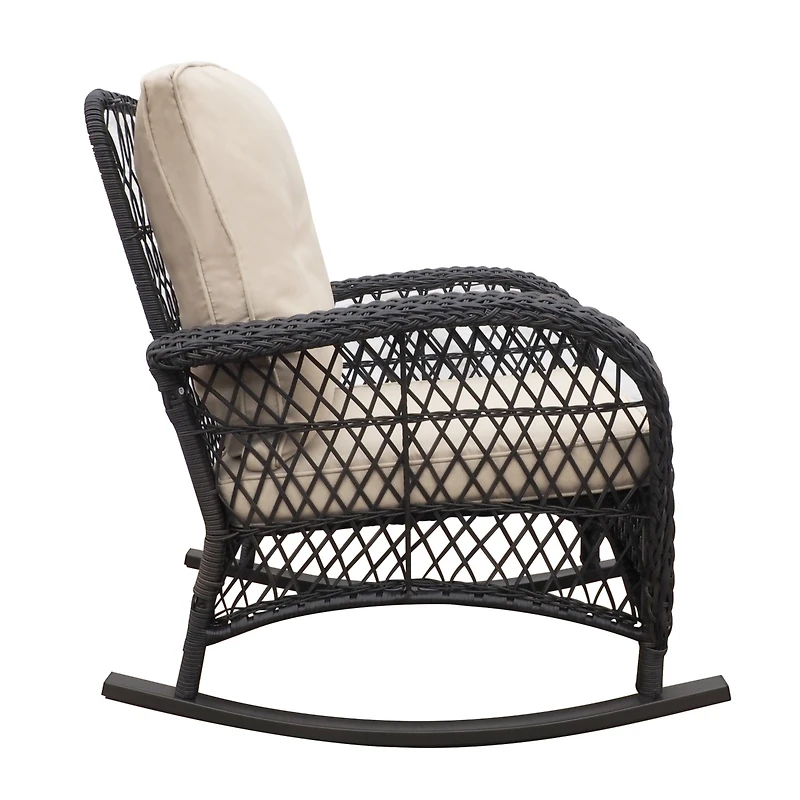 All-Weather Rattan Rocker for Outdoor Relaxation
