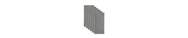 Design Imports Cotton Kitchen Collection Dishtowel Set, 18x26", Gray, 6 Piece