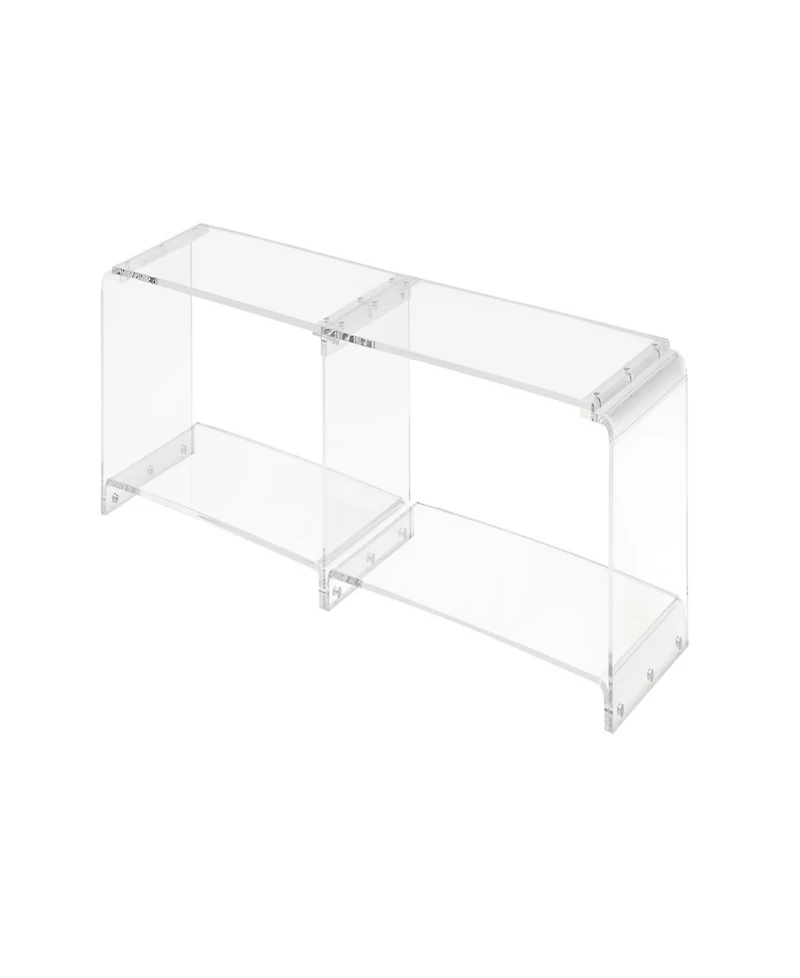Fox Hill Trading Richard 71" W x 13.8" D x 16" H Two-Tier Acrylic Tv Stand