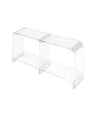 Fox Hill Trading Richard 71" W x 13.8" D x 16" H Two-Tier Acrylic Tv Stand