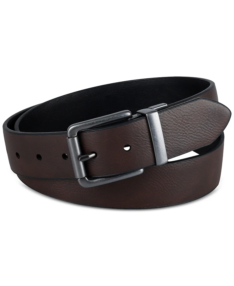 Levi's Men's Logo Buckle Stretch Reversible Leather Belt