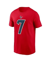 Nike Men's C.j. Stroud Red Houston Texans Player Name Number T-Shirt