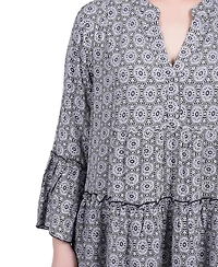 Ny Collection Petite 3/4 Sleeve Tiered Dress