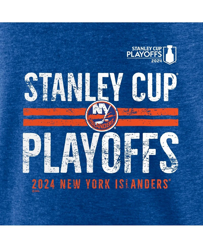 Fanatics Men's Heather Royal New York Islanders 2024 Stanley Cup Playoffs Crossbar Tri-Blend T-Shirt