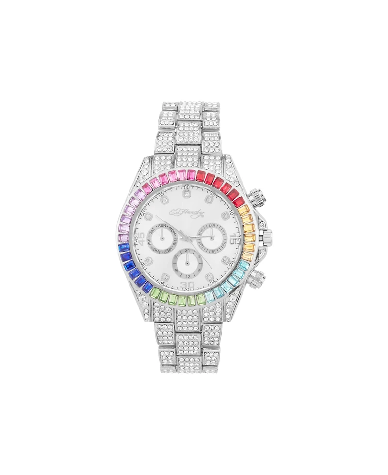 Ed Hardy Women's Quartz Silver-Tone Alloy Bracelet Watch 40mm
