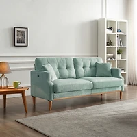Streamdale Furniture Living Space Sofa 3 Seater With Waterproof Fabric, Usb Charge Port