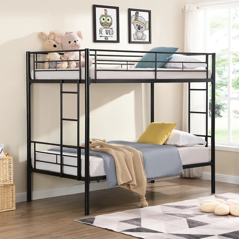 Simplie Fun Metal Bunk Bed Black