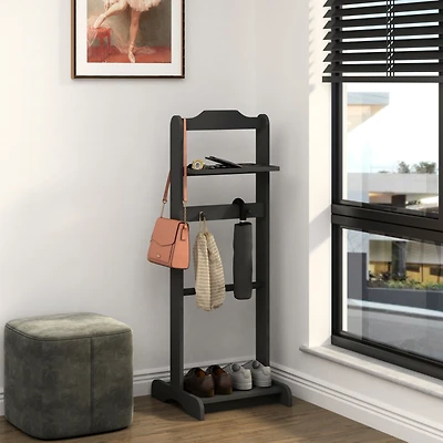 Streamdale Portable Garment Rack with Organizer (Black)