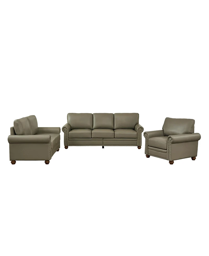 Simplie Fun Living Room Sofa With Storage Sofa 1+2+3 Sectional Taupe Faux Leather