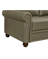 Simplie Fun Living Room Sofa With Storage Sofa 1+2+3 Sectional Taupe Faux Leather