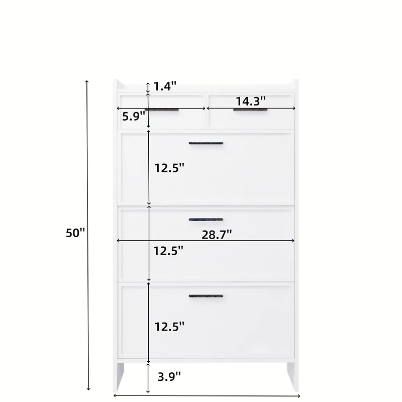 Streamdale Pvc Shaker Door Shoe Rack with 3 Doors and 2 Drawers