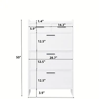 Streamdale Pvc Shaker Door Shoe Rack with 3 Doors and 2 Drawers