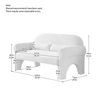 Streamdale Furniture Modern Boucle Loveseat For Living Room