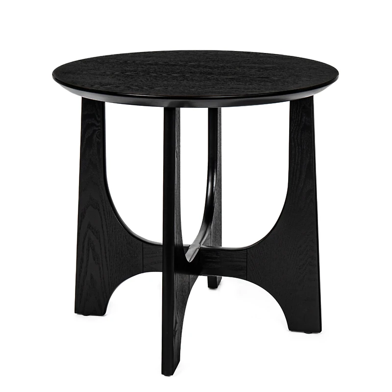 Streamdale Furniture 25" Round End Table, Wooden Side Table, Nightstand For Bedroom, Living Room, Reception Room