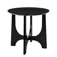 Streamdale Furniture 25" Round End Table, Wooden Side Table, Nightstand For Bedroom, Living Room, Reception Room