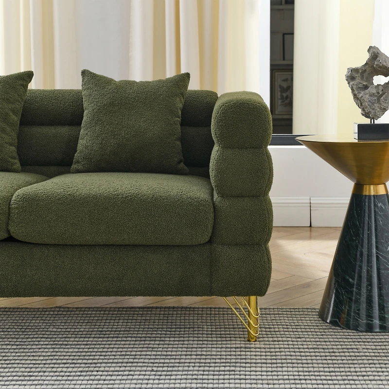 Streamdale Furniture Green Teddy 2 Seater Sectional Sofa