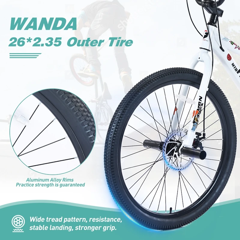 Streamdale Furniture 26" Freestyle Bike for Kids with Double Disc Brakes