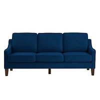 Streamdale Furniture Velvet Upholstered 3-Seater Sofa with Wood Legs