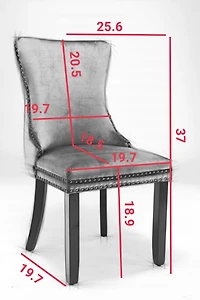 Streamdale 2 Beige Wingback Dining Chairs with Nailhead Trim & Wood Legs