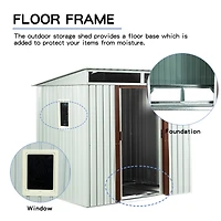 Streamdale 6FT X 5FT Outdoor Metal Storage Shed With Window White