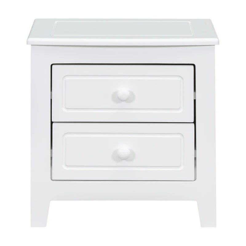 Simplie Fun 2-Drawer Nightstand For Bedroom, Mid Century Retro Bedside Table With Classic Design