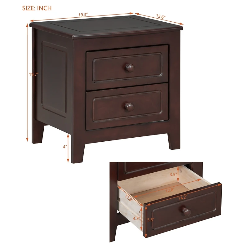 Streamdale Mid-Century Nightstand with Drawer