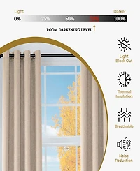 Superior Senna Textured Curtain Set of 2 Panels with Grommet Header
