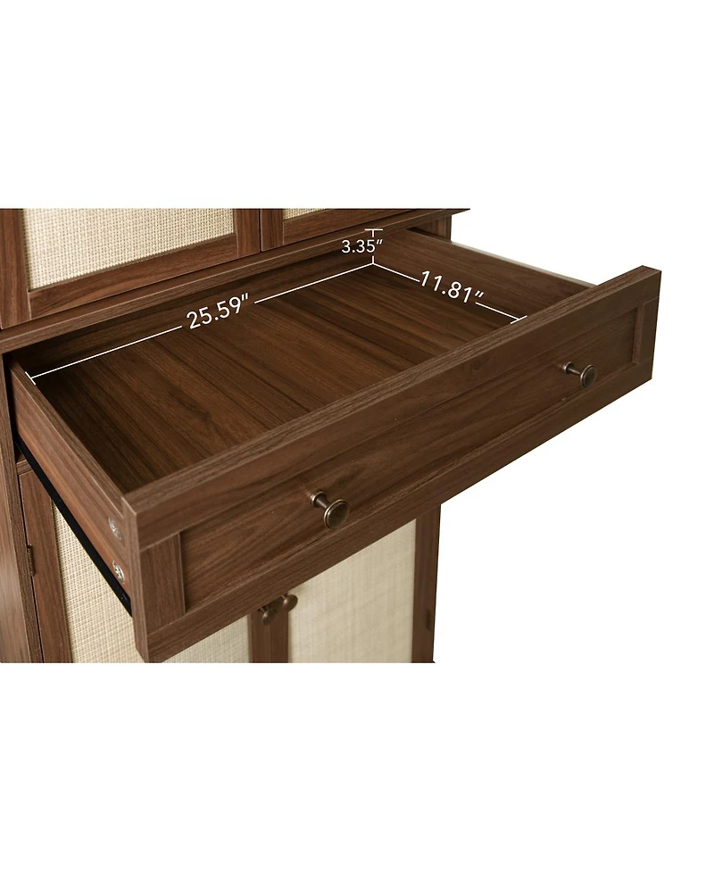 Streamdale Furniture 4 Door Cabinet With 1 Drawer, With 4 Adjustable Inner Shelves, Storage Cabinet